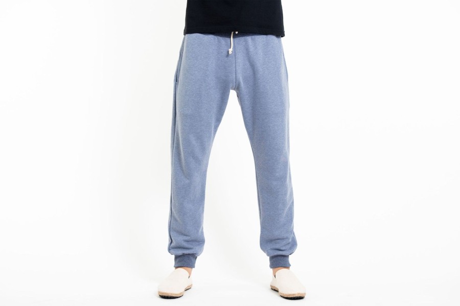 Men HaremPants | Men'S Terry Pants With Aztec Pockets In Light Blue