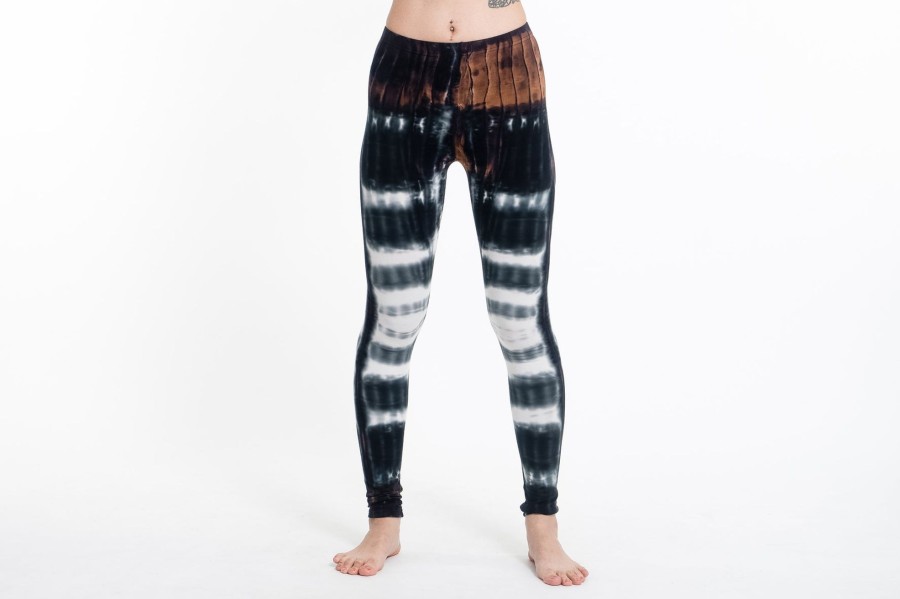 Women HaremPants | Patch Dye Tie Dye Cotton Leggings In Brown