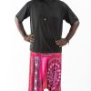 Men HaremPants | Plus Size Tribal Chakras Drop Crotch Men'S Harem Pants In Pink