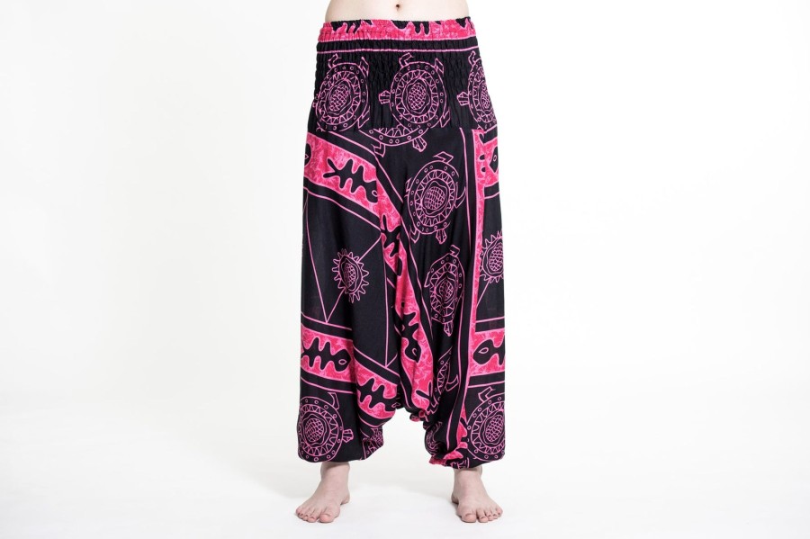 Women HaremPants | Turtle Print 2-In-1 Jumpsuit Harem Pants In Pink