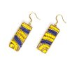 Accessories HaremPants | Rectangle Beads Brass Earrings Yellow