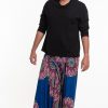 Plus Size HaremPants | Plus Size Peony Mandalas Drop Crotch Men'S Harem Pants In Blue