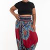 Plus Size HaremPants | Plus Size Peony Mandalas 2-In-1 Jumpsuit Harem Pants In Red