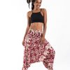 Women HaremPants | Imperial Elephant 2-In-1 Jumpsuit Elephant Pants In Red