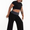 Women HaremPants | Plus Size Wide Leg Palazzo Harem Pants Cotton Spandex In Solid Black