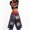 Women HaremPants | Thai Hill Tribe Fabric Women'S Harem Pants With Ankle Straps In Artisan Blue