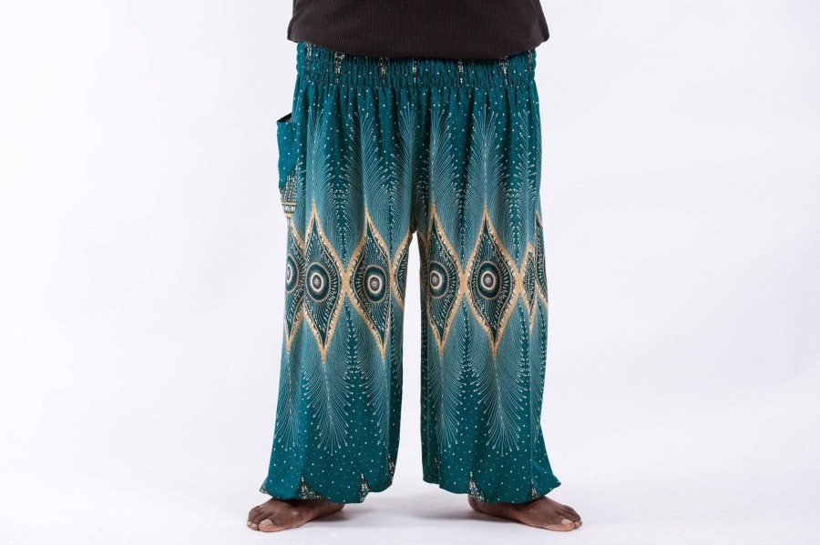 Men HaremPants | Plus Size Diamond Peacock Men'S Harem Pants In Turquoise