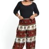 Plus Size HaremPants | Plus Size Elephant Bliss Women'S Elephant Pants In Red