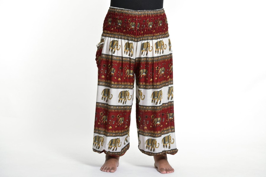 Plus Size HaremPants | Plus Size Elephant Bliss Women'S Elephant Pants In Red