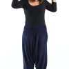 Plus Size HaremPants | Plus Size Solid Color 2-In-1 Jumpsuit Harem Pants In Blue