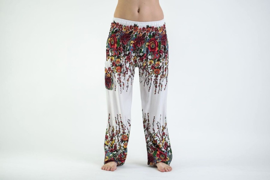 Women HaremPants | Floral Women'S Harem Pants In White