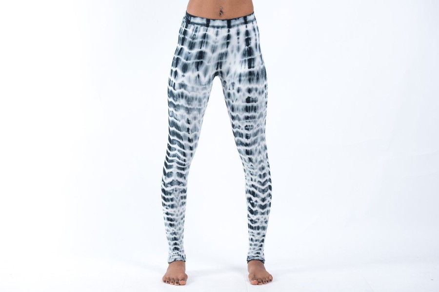 Women HaremPants | Melting Stripes Tie Dye Cotton Leggings In Gray