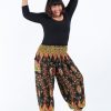 Women HaremPants | Plus Size Peacock Paisley Women'S Harem Pants In Black