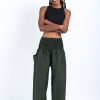 Women HaremPants | Solid Color Women'S Harem Pants In Dark Green