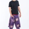 Men HaremPants | Thai Hill Tribe Fabric Men'S Harem Pants With Ankle Straps In Purple