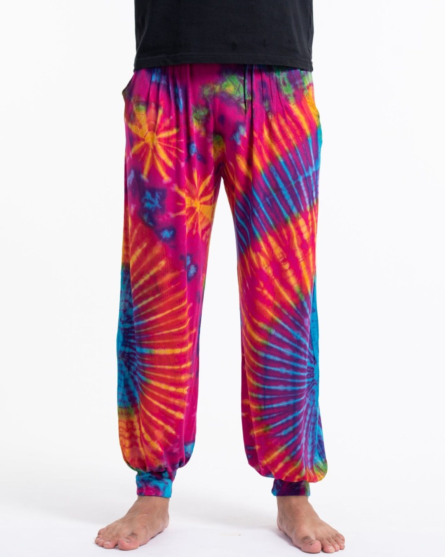 Men HaremPants | Tie Dye Cotton Men Harem Pants In Pink