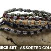 Accessories HaremPants | Waxed Cotton Woven Bracelet With Tribal Beads 6 Pcs. Pack Multi