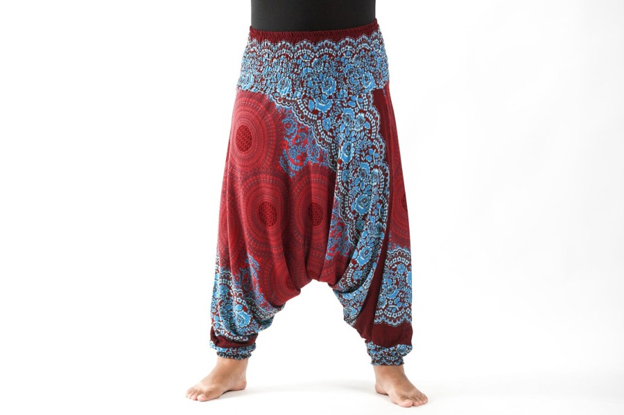 Plus Size HaremPants | Plus Size Geometric Mandalas 2-In-1 Jumpsuit Harem Pants In Red