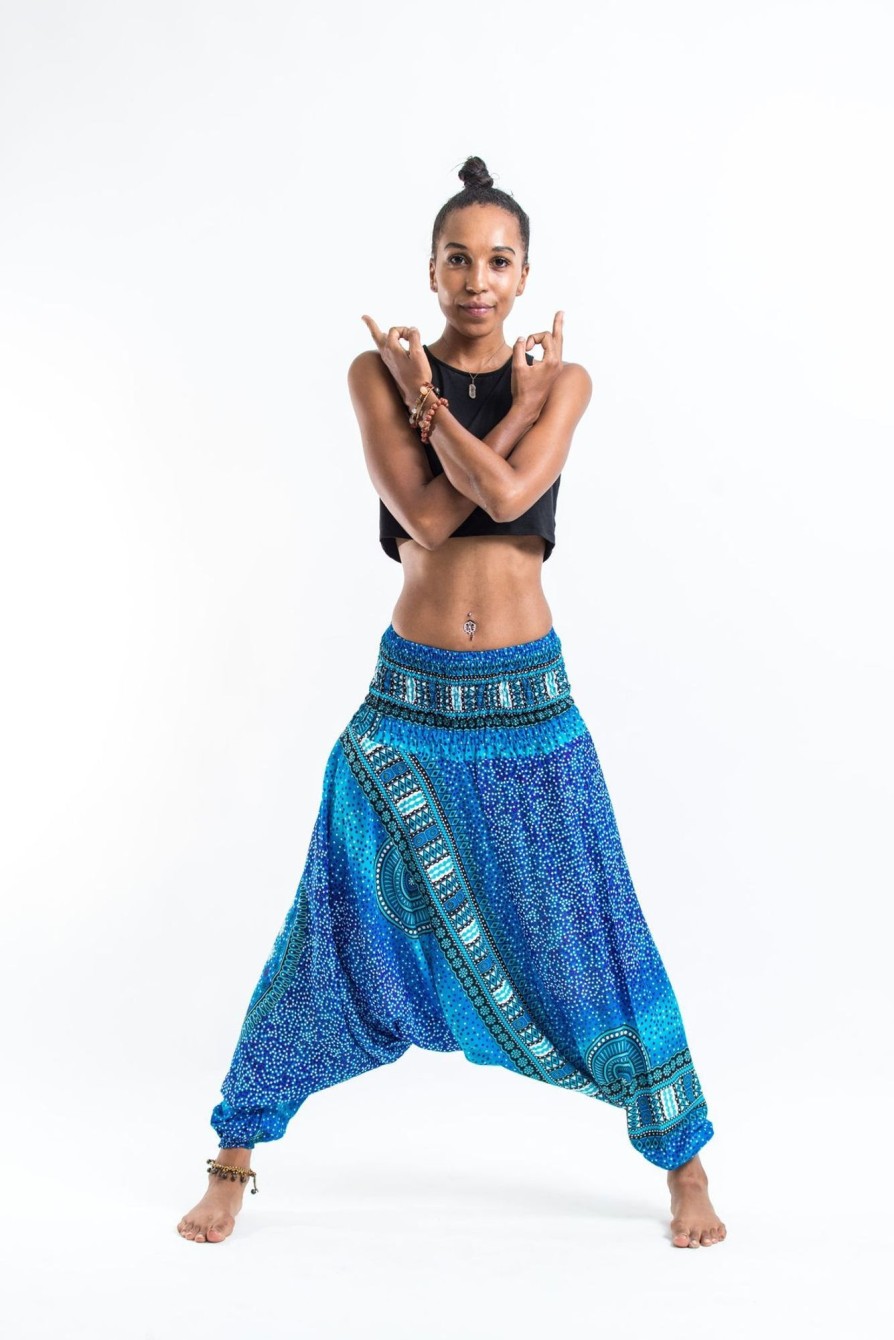 Women HaremPants | Tribal Chakras 2-In-1 Jumpsuit Harem Pants In Blue