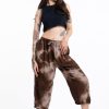 Women HaremPants | Women'S Tie Dye Drawstring Yoga Massage Cropped Pants In Brown