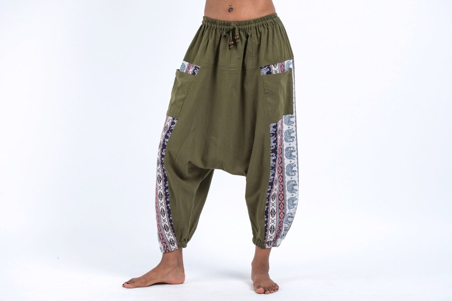 Women HaremPants | Elephant Aztec Cotton Women'S Harem Pants In Green