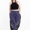 Plus Size HaremPants | Stone Washed Patchwork Women Unisex Pants In Blue