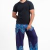 Men HaremPants | Floral Vines Men'S Harem Pants In Blue