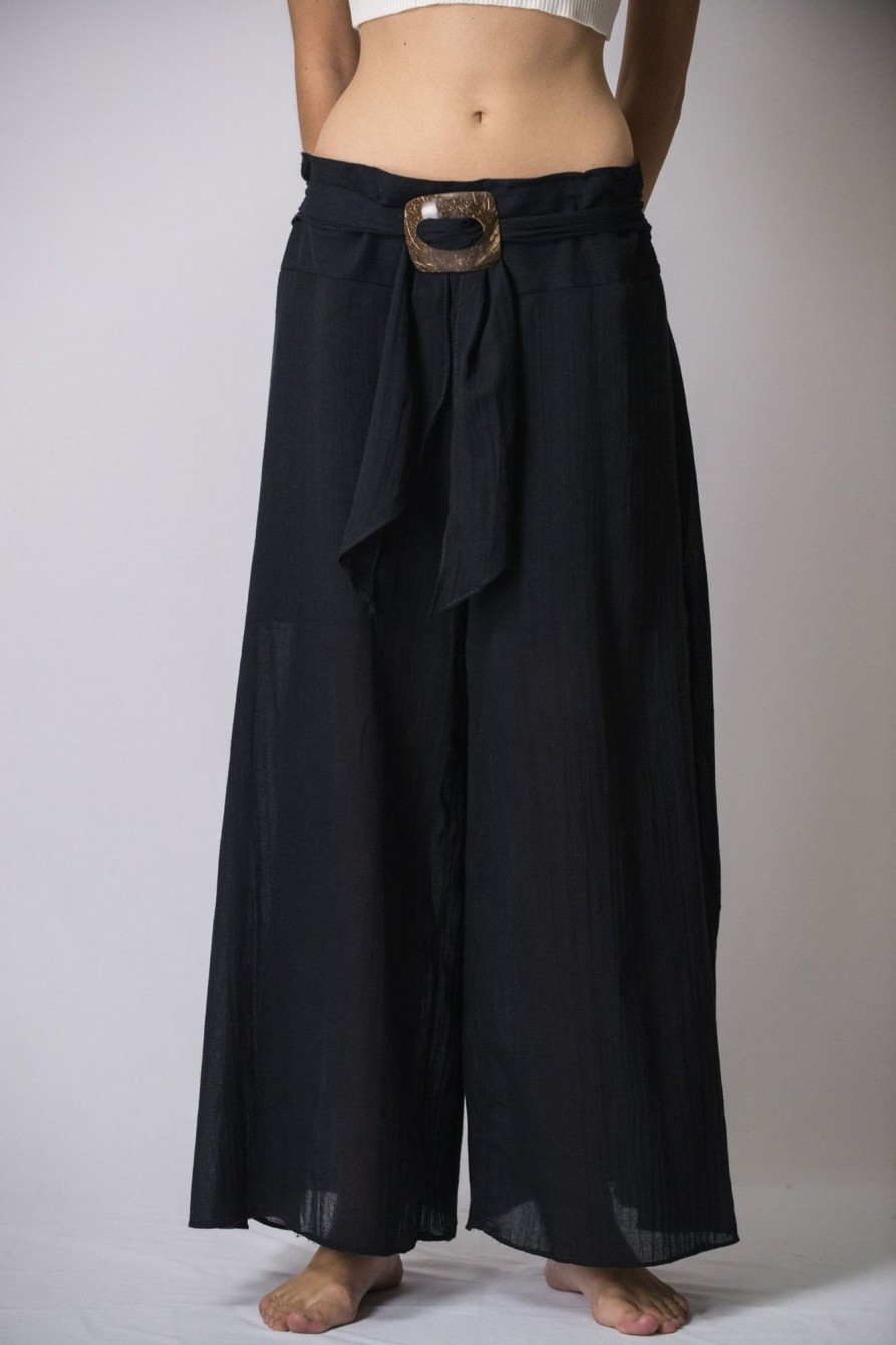 Women HaremPants | Women'S Thai Harem Palazzo Pants In Solid Black