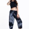 Women HaremPants | Women'S Tie Dye Drawstring Yoga Massage Cropped Pants In Black