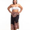 Women HaremPants | Plus Size Feather Mandalas Wrap Palazzo Style Harem Pants In Black