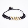 Accessories HaremPants | Agate Stones And Black Beads Bracelet In Black White