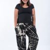 Plus Size HaremPants | Plus Size Tie Dye Cotton Women Harem Pants In Black And White Black / White