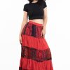 Women HaremPants | Patchwork Long Skirt In Red