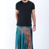 Men HaremPants | Geometric Mandalas Drop Crotch Men'S Harem Pants In Turquoise