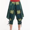 Women HaremPants | Thai Hill Tribe Fabric Women'S Harem Pants With Ankle Straps In Teal