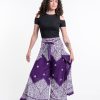 Women HaremPants | Blooming Vines Wrap Palazzo Style Harem Pants In Purple