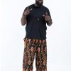 Men HaremPants | Plus Size Peacock Paisley Men'S Harem Pants In Black