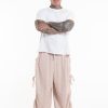 Plus Size HaremPants | Plus Size Men'S Ribbed Cotton Pants In Pink