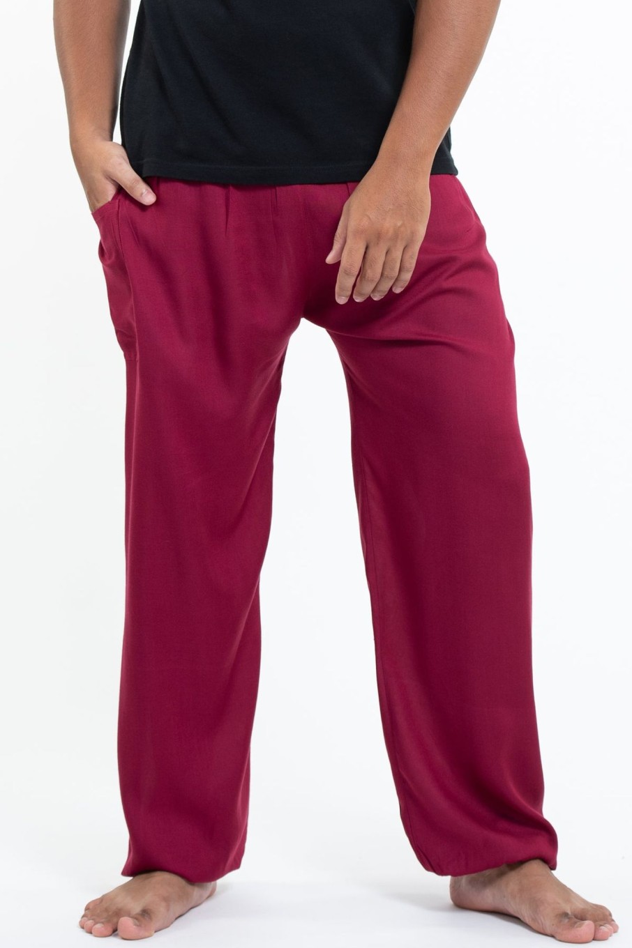 Men HaremPants | Solid Color Men'S Tall Harem Pants In Red