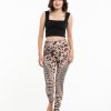 Women HaremPants | Oval Swirls Tie Dye Cotton Leggings In Brown