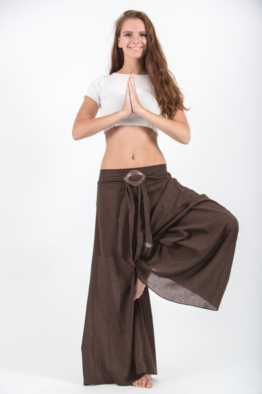 Women HaremPants | Women'S Thai Harem Palazzo Pants In Solid Brown