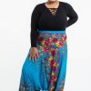 Women HaremPants | Plus Size Floral 2-In-1 Jumpsuit Harem Pants In Ocean Blue