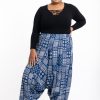 Women HaremPants | Plus Size Patchwork Prints Women'S Low Cut Cotton Harem Pants In Indigo