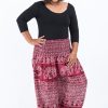 Women HaremPants | Plus Size Marble Elephant Women'S Elephant Pants In Red