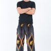 Men HaremPants | Peacock Elephant Men'S Elephant Pants In Black