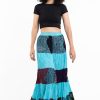 Women HaremPants | Patchwork Long Skirt In Blue