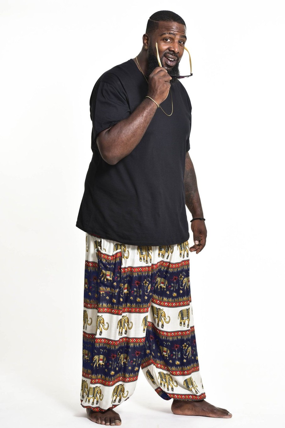 Plus Size HaremPants | Plus Size Elephant Bliss Men'S Elephant Pants In Navy