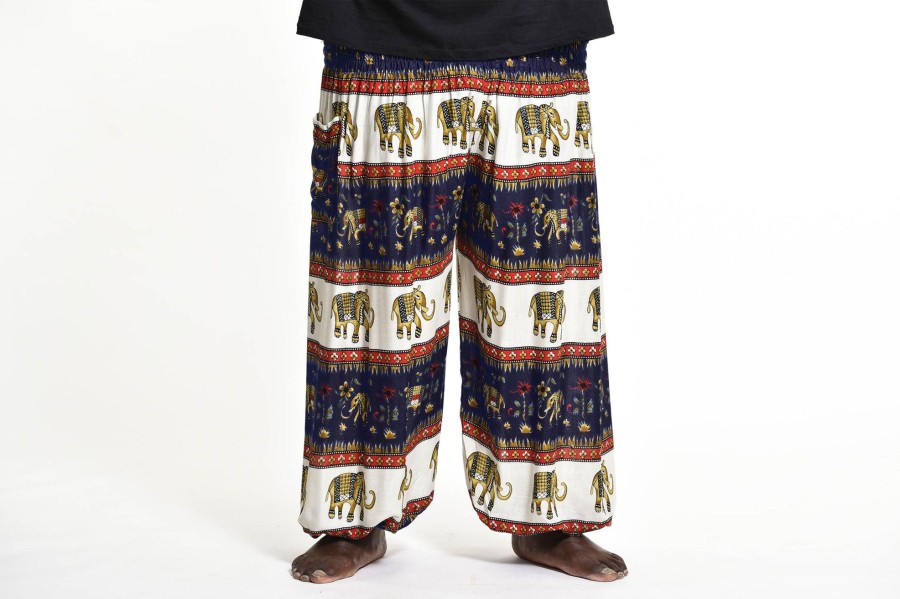 Plus Size HaremPants | Plus Size Elephant Bliss Men'S Elephant Pants In Navy