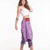 Women HaremPants | Clovers Thai Hill Tribe Fabric Women'S Harem Pants With Ankle Straps In Light Purple