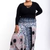 Plus Size HaremPants | Plus Size Paisley Mandalas 2-In-1 Jumpsuit Harem Pants In Silver Gray